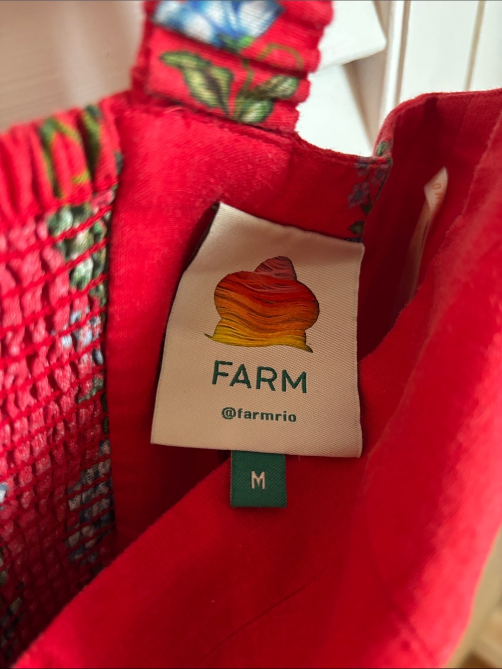 FARM Rio Red Floral Mini Dress with Blue & Green Accents - Picture 2 of 3